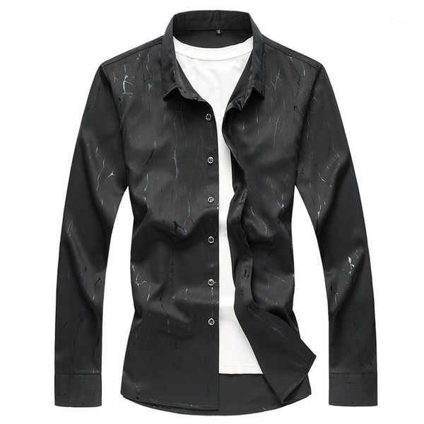 

men shirt long sleeve shirts fashion casual turn down collar spring autumn man dress shirts camisa masculina1, White;black