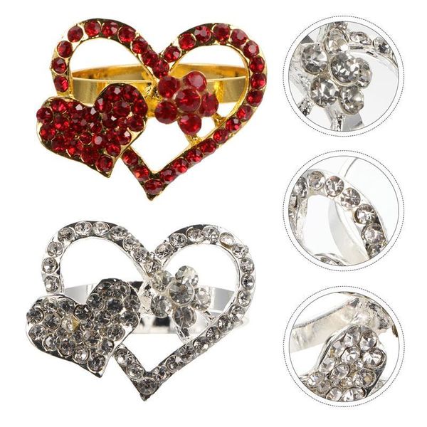 

napkin rings 2pcs valentine's day theme heart alloy dinning table decor