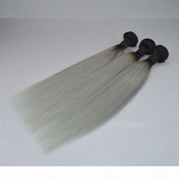 

high ends market like color t1b grey silk straight wave hair bundle 100% human peruvian hair 100g pc&4pcs lot, dhl, Black