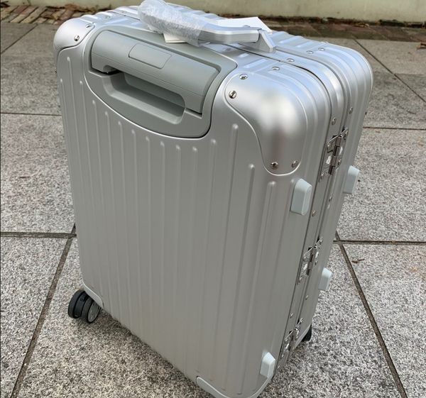 

925 cabin steel trolley rolling luggage suitcases trunks carry on check in air box suitcase, Black