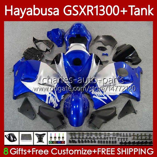 Verkleidungen für Suzuki weiß blau Hayabusa GSXR-1300 GSXR 1300 CC GSXR1300 96 97 98 99 00 01 74No.71 GSX-R1300 1300CC 2002 2003 2004 2005 2006 2007 GSX R1300 96–07 Karosserie