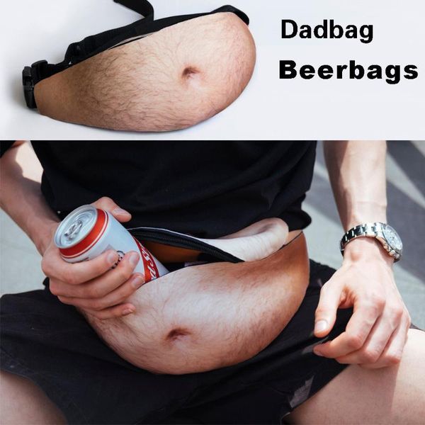 

novelty beer fat belly waist bag fun fanny pack 3d woman dadbag hairy belly pockets bags1