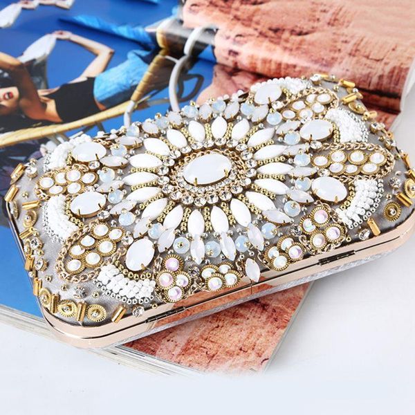 

women vintage evening shoulder bag bridal clutch party prom wedding beaded handbag