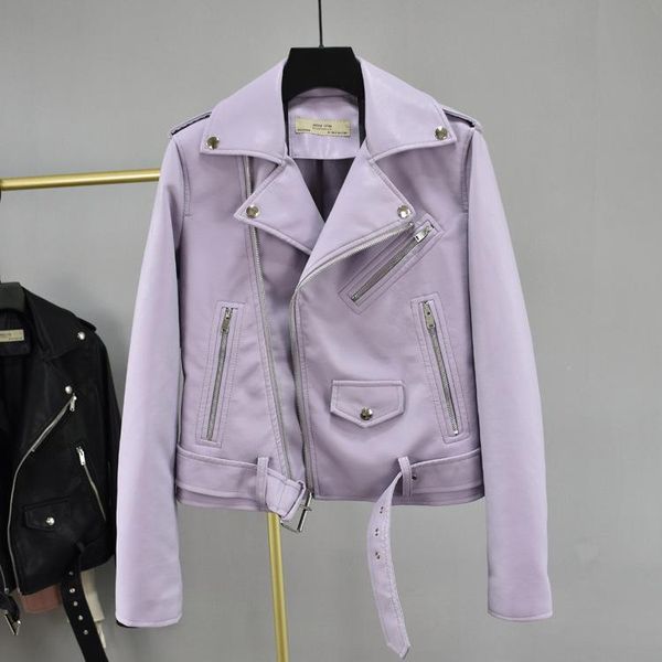 

new women stylish ladies black faux leather jackets basic coat streetwear motor biker jacket