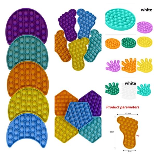 

feet shape children push pop it fidget toy sensory silicone squeeze toys for kids anxiety autism stress reliever increase focus g11501