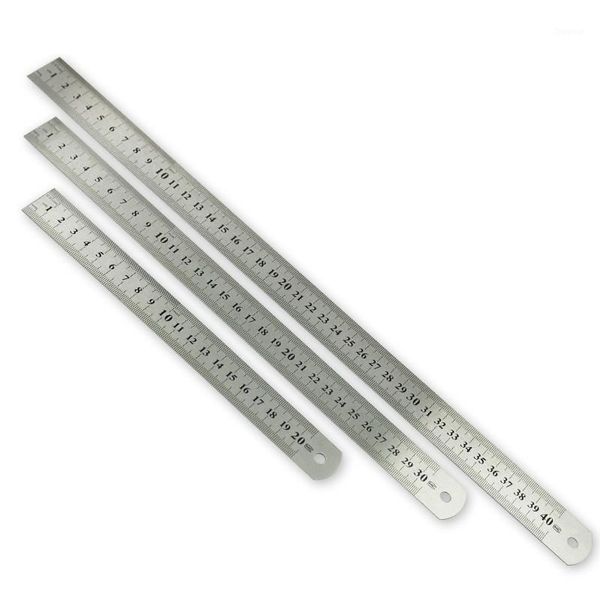

steel ruler sewing tool accessory 15/20/30/40cm stainless steel metal ruler metric rule precision double sided measuring tool f1, Black