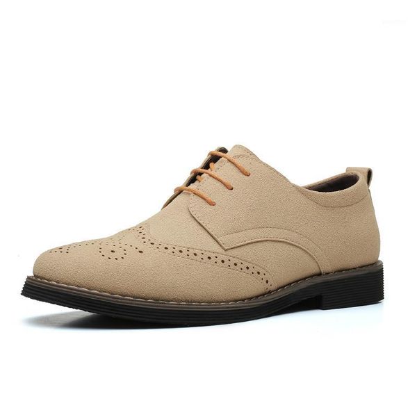

dress shoes men's 2021 formal business fashion design lace-up leather brogue style party1, Black