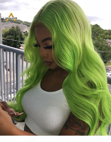 

aiva 150 density brazilian green human hair full lace wigs body wave thick glueless wigs with baby hair for women, Black;brown