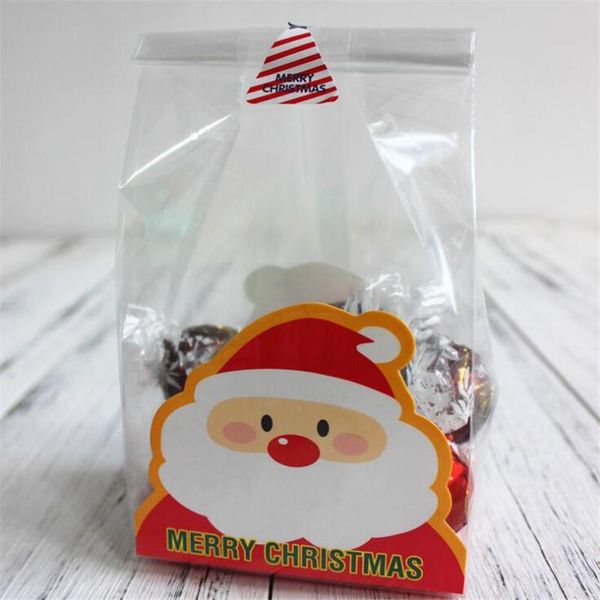 

100sets рождественские самостоятельные печенье конфеты шоколадные сумки с бумажной доской и наклейками для свадьбы diy bakery sqcafq