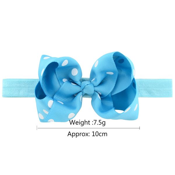 

inch 20color 4 polka dot flower elastic hair headband boutique hair bow bands for children newborn hair accessories cb3n, Slivery;white