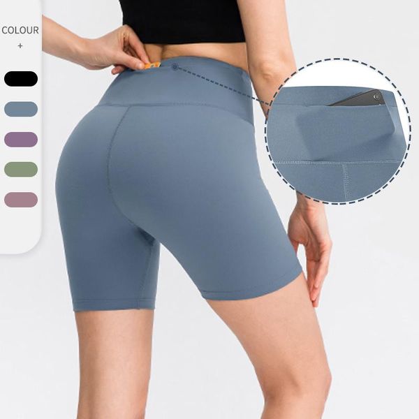 

2021 new high waist yoga shorts hide pocket women's seamless push up hip sport leggings gym fitness running sports short pants, White;red