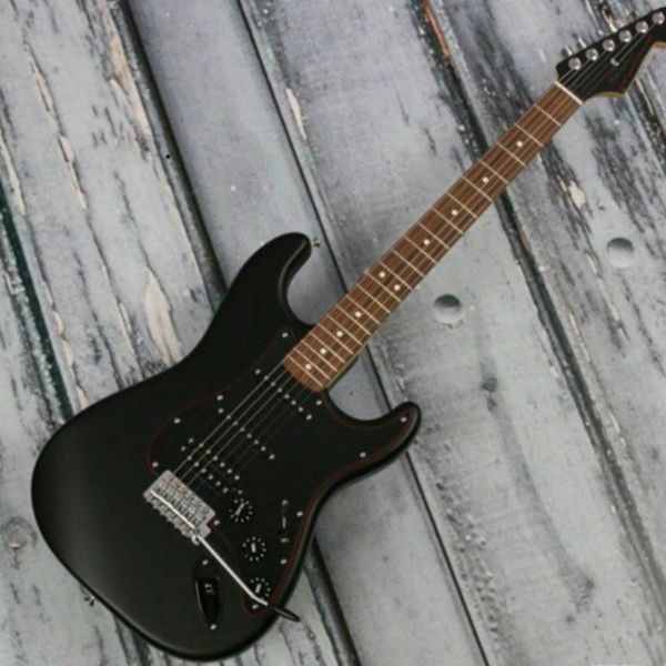 

factory wholesale gyst-1066 black color black headstock solid body rosewood fretboard st electric guitar, ing