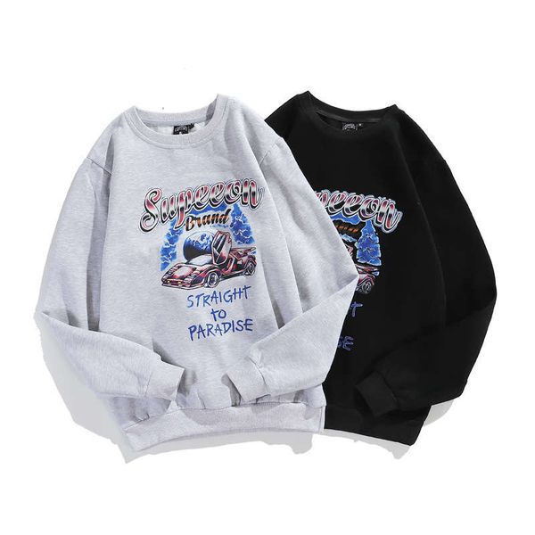 

men's casual sweater men's new style cartoon printed sweater round neck pullover men's top, Black