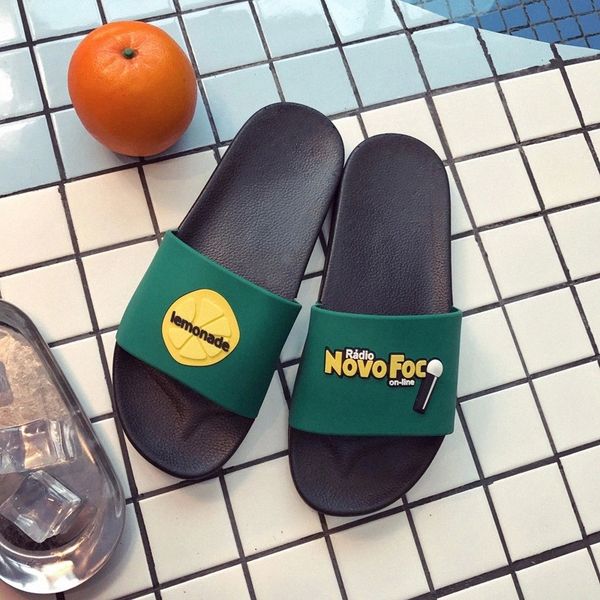 

men summer home slippers cartoon style female male indoor slides lovers bathroom slipper man slip on house flat shoes sh021903m #l63x, Black