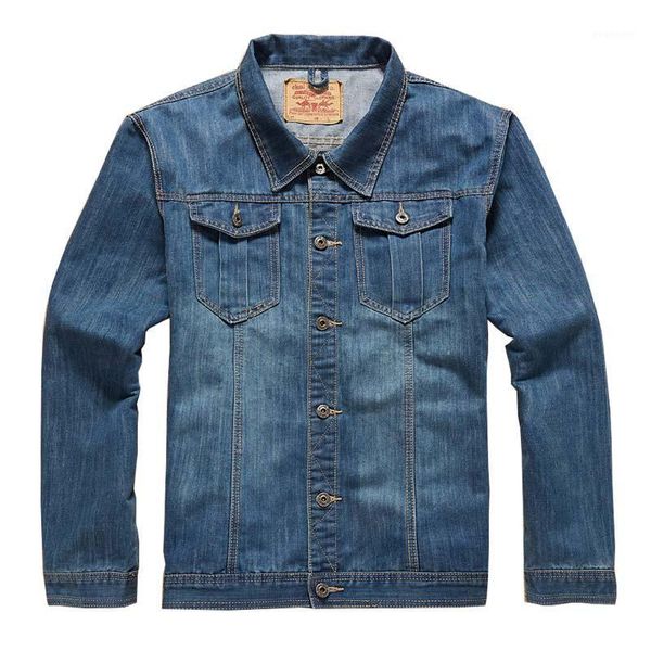 

mcikkny men loose casual denim jackets spring autumn solid color jeans outwear for male clothing plus size m-8xl1, Black;brown