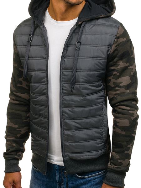 

куртки армии zogaa камуфляж с капюшоном термический хлопок parkas повседневная мужская куртка мужчины зимние пальто axp2, Black