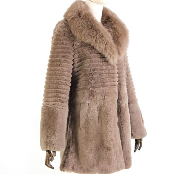 

women fur jacket real rabbit genuine long stripe outlet wholesale collar pure coat oem factory fox nature wxeik, Black;white