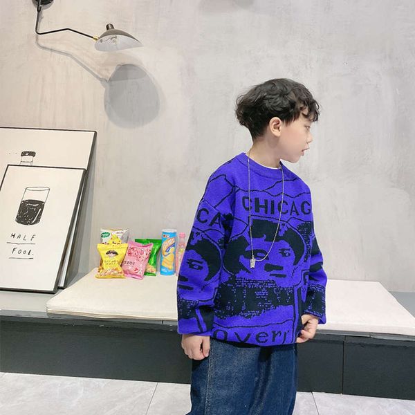 

pullover boys' sweater autumn winter t-shirt children 2020, Blue