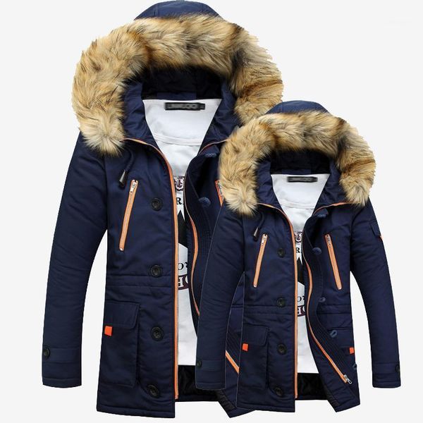 

2020 new fashion fur hooded doudoune homme hiver thick warm winter jackets mens1, Black
