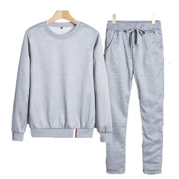

2021 gyms spring autumn sweatshirt + pants casual men's track suit sportswear fitness men clothing sweat suits 2 piece set, Gray