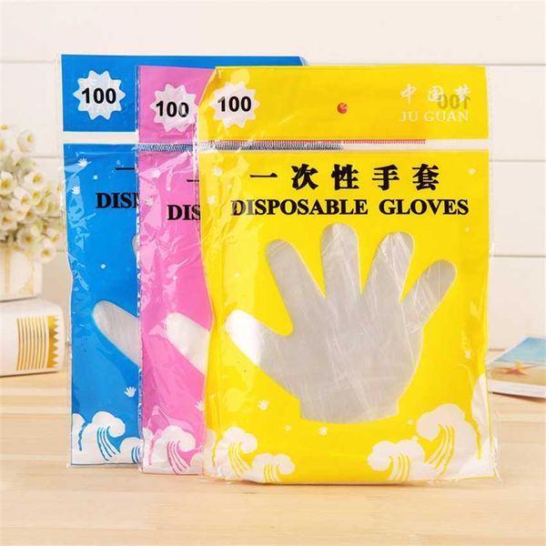

factoryq297glove 500pcs disposable cleaning clear one-off food plastic gloves for industrial restaurant kitchen