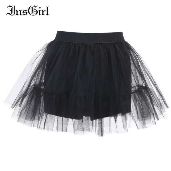 

insgirl lolita lace patchwork skirt women harajuku sweet cute vintage high waist prom fluffy skirt y2k dark mall goth partywear, Black