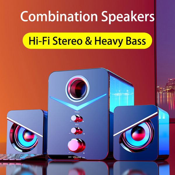

aux wired bluetooth speaker combination computer speakers home theater system music player subwoofer pc sound box for laptop