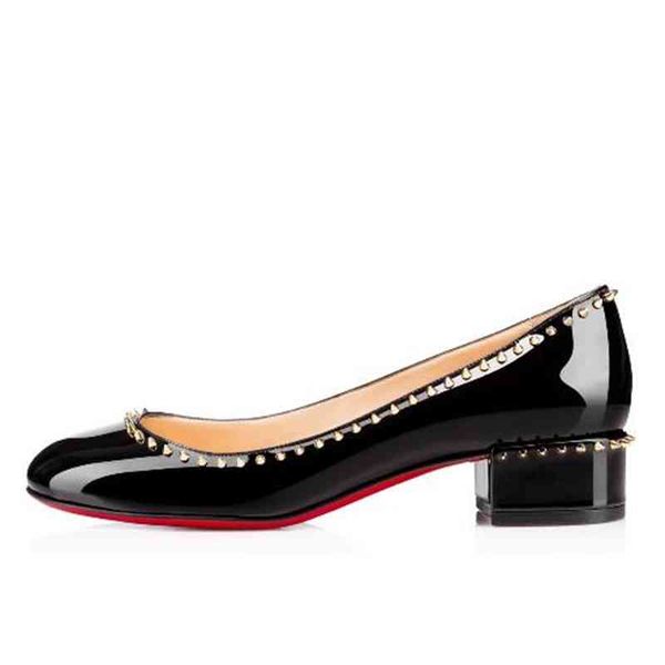 

spring -females summer chunky heel sandals fashion slip-on rivet women office cover shoes, Black