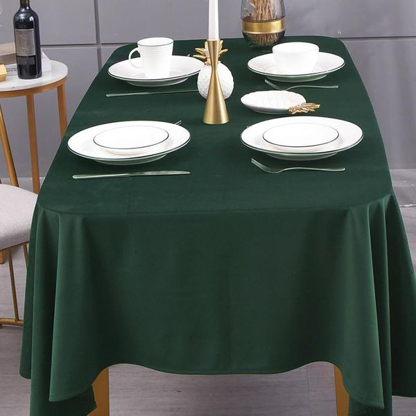 

table cloth nordic tablecloth american-style luxury modern velvet dark green dining solid color