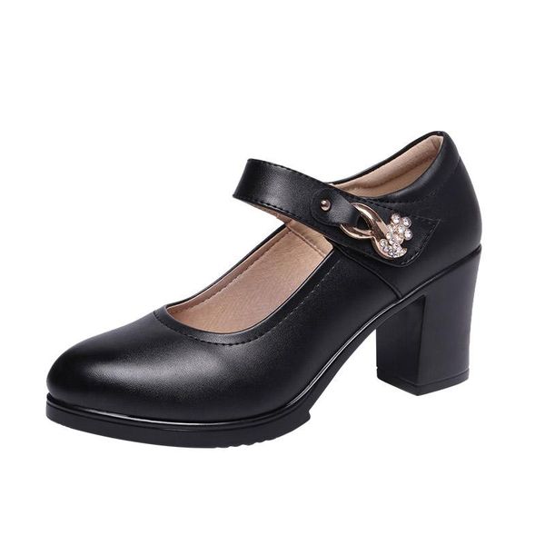

dress shoes black work women's cheongsam catwalk thick with waterproof platform large size