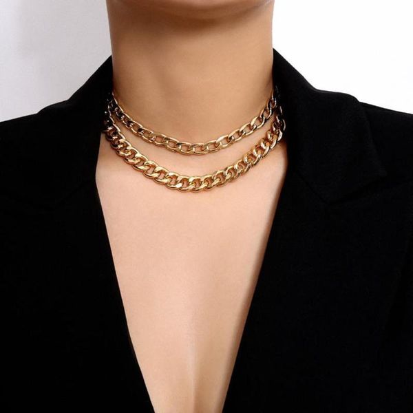 

bohemian style fashion aluminum chain double layer necklace 2021 ladies simple layered non-fading jewelry, Silver