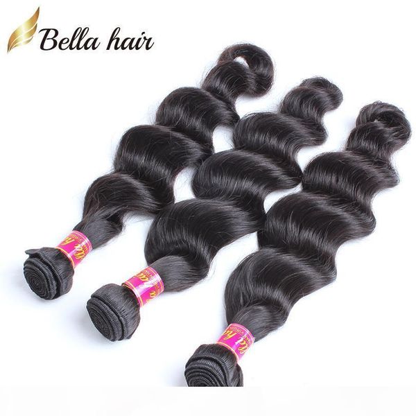 

peruvian virgin human hair weft weave extensions natural color virgin hair bundles loose deep wave 3pcs bellahair bulk wholesale, Black