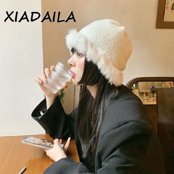 

beanie/skull caps 2021 solid color real rex hair woman hat fur beanie winter hats fashion knit, Blue;gray