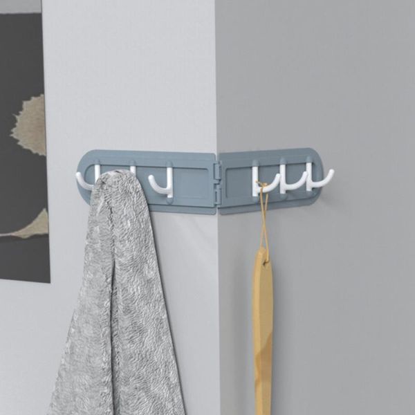 

corner hook folding 6 row hooks kitchen bathroom punching hooks no trace back door wall hook storage hanger 1piece