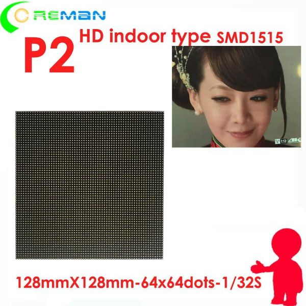 

p2 indoor led modul 64x64 128x128mm rgb led matrix p2 indoor for hd video wall price