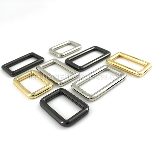 

1pcs metal mould cast rectangle ring loops for webbing leather craft bag strap belt buckle garment luggage diy accessory, Slivery;black