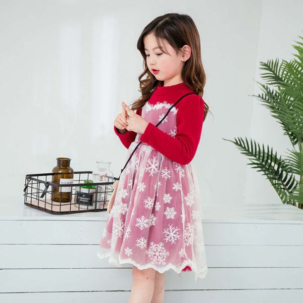 

children's korean amber princs wine red christmas skirt lace girl's drs r2qpsgy4, Red;yellow