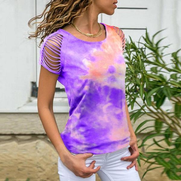 

summer women tie dye t-shirt ladies 2020 designer womens loose casual tee shirts large strapless print t-shirt1, White