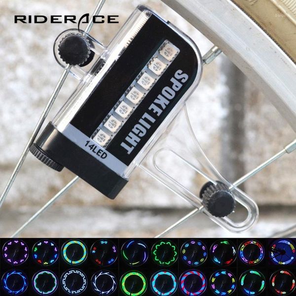 

colorful 14 led tire spoke light 30 patterns double display bike wheel flash lamp night cycling lighting accessorie rr73701