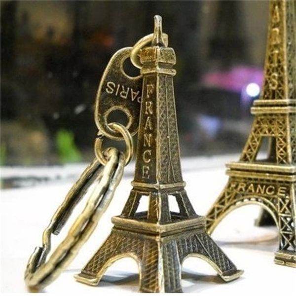 

alloy couple keychain lovers gift ring advertising retro eiffel key chain tower french france souvenir paris keyring key, Silver