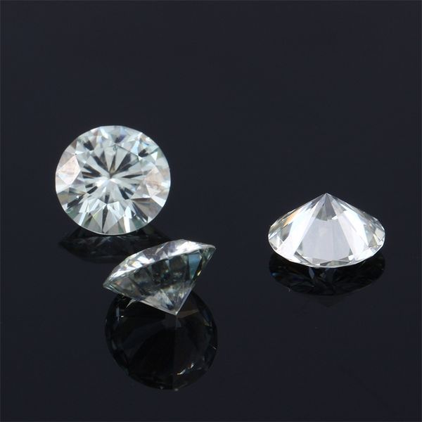 

transgems 1 piece 6.5mm slight blue loose stone equivalent diamond weight 1ct diamond for jewelry making y200620, Black