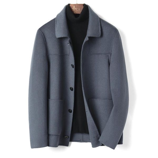 

men's wool & blends autumn outfit coat brief paragraph no tooling cloth cashmere coat man han edition double, Black