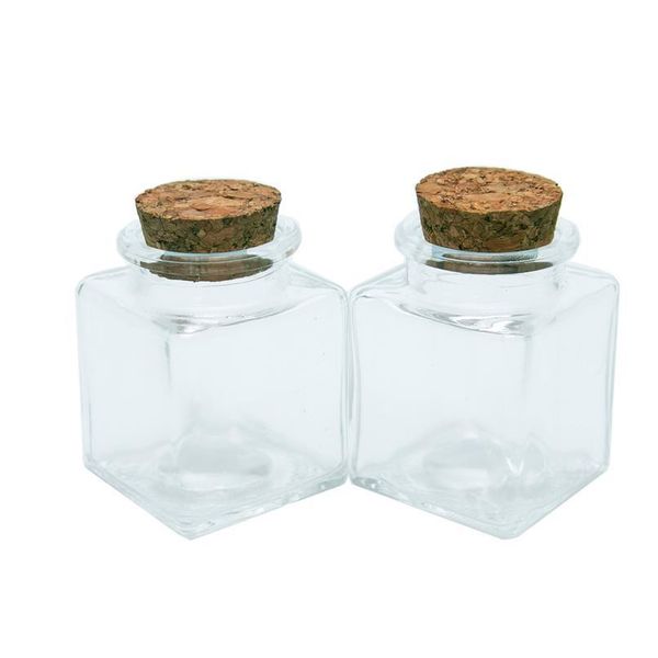 

mini square glass bottle with corks ser clear square empty glass bottles 50ml gift honey food grade seal jars vi jlliks