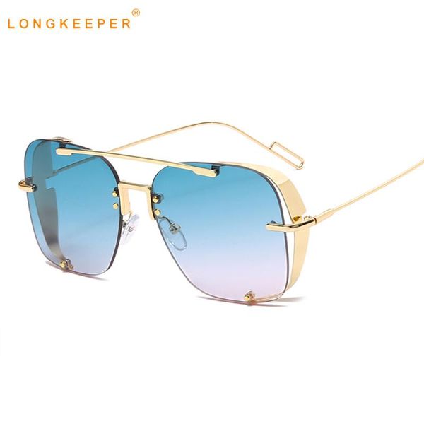 

sunglasses vintage punk square women men 2021 trendy brand sun glasses metal gradient shades female travel gafa de sol uv400, White;black