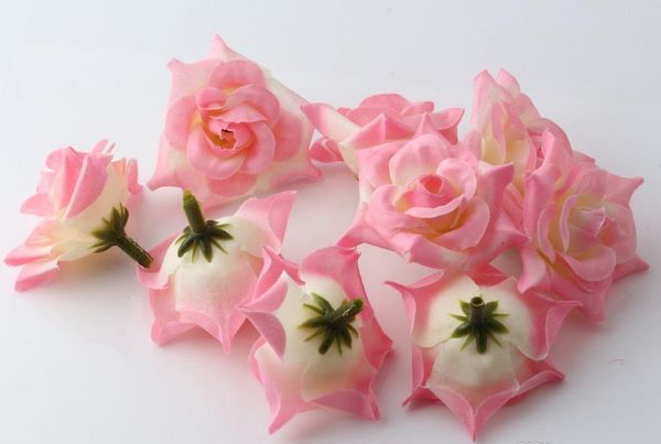 

100pcs pink crimping rose flower head wedding silk flower decoration flower wmtpvr bdesybag