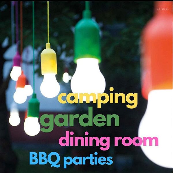 

portable lanterns portable led pull cord light bulb colorful chandelier battery powered hanging energy saving lamp emergency1