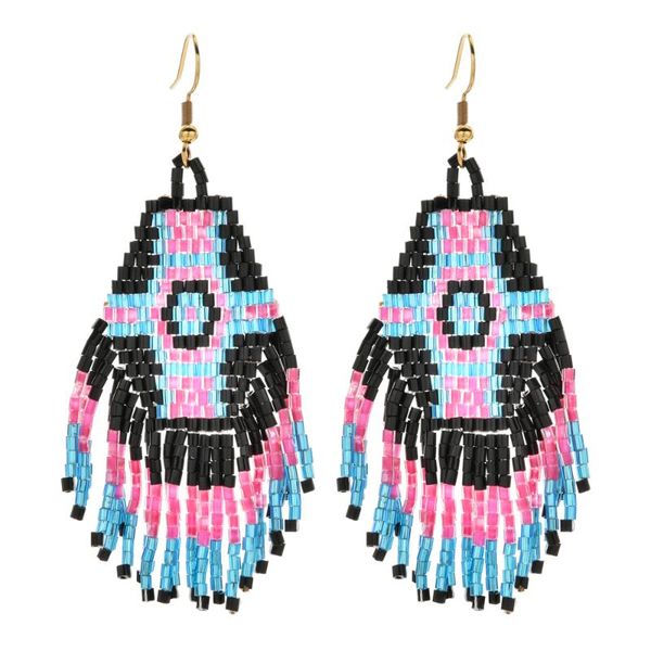 

zmzy bohemian geometric women earrings miyuki earrings aretes tassel earring new boho gifts handmade woven jewelry, Silver