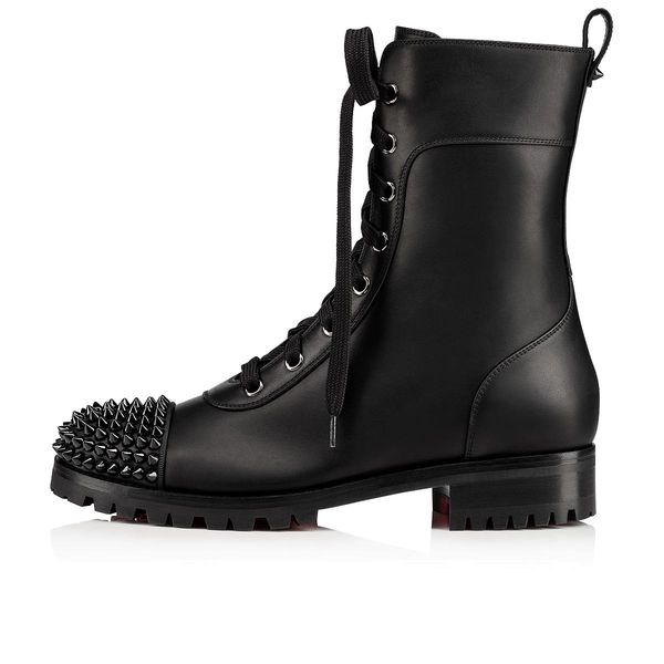 

luxurys designers boots ts croc spikes blacks genuine leather red bottoms ankles boots black calf leathers ladies ankle boot comba2304