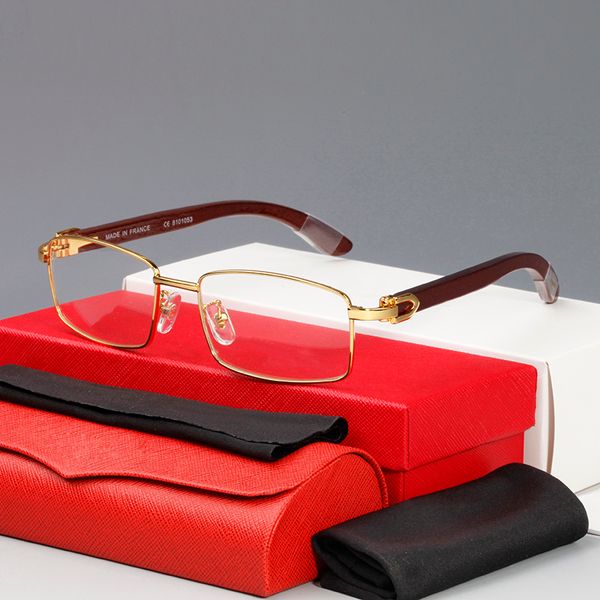 

fashion business sunglasses wood c-shaped decorative metal logo glasses lentes optical frames designer glasses men glasse half frame, White;black