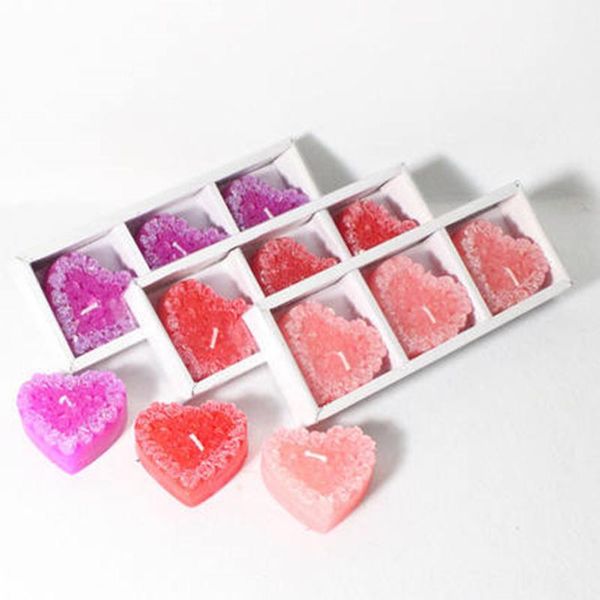 

3pcs set rose heart shape decorative candles decoration mariage craft candle party supplies 3pcs set rose wmtvna